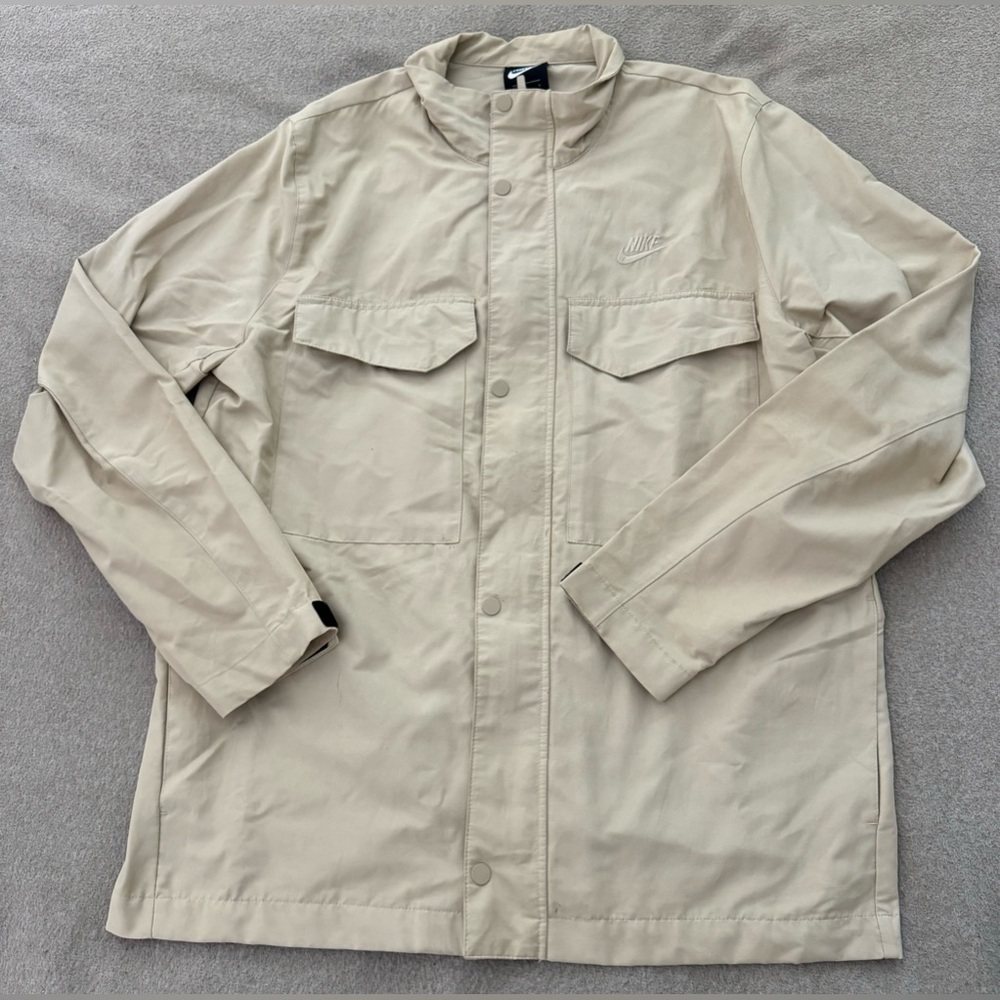 Nike Men’s Sportswear Woven M65 Full-Zip Military Jacket Sand Large - Picture 5 of 13